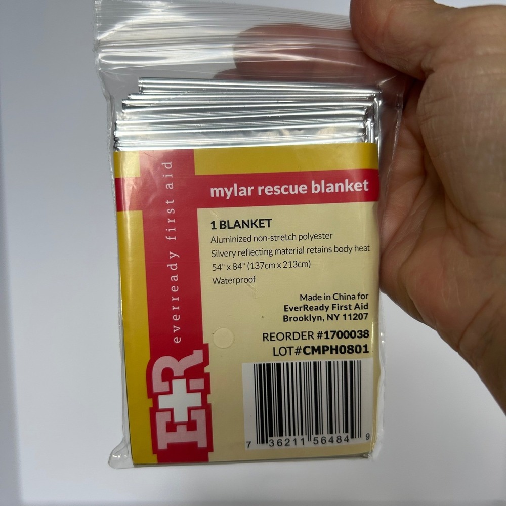 Emergency Thermal Mylar Rescue Blanket,‎ 10 Pack, Waterproof, Survival